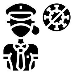 People with Mask_policewoman line icon,linear,outline,graphic,illustration