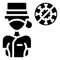 People with Mask_female chef line icon,linear,,graphic,illustration