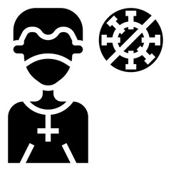 People with Mask_priest line icon,linear,outline,graphic,illustration