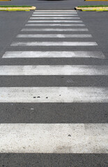 Pedestrian crossing crosswalk in a carpark