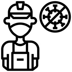 People with Mask_labor line icon,linear,outline,graphic,illustration