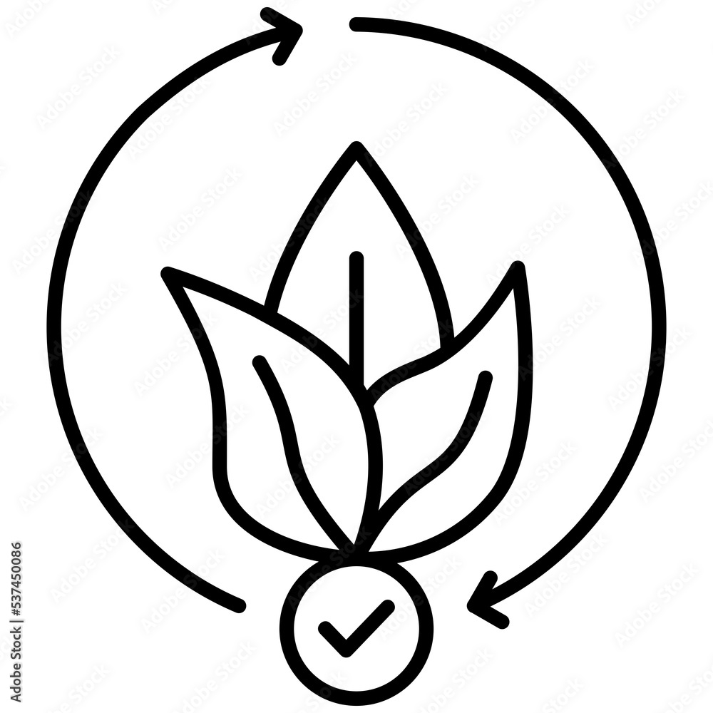 Poster eco icon line style. bpa free biodegradable concept for web design, user interface, and mobile appli
