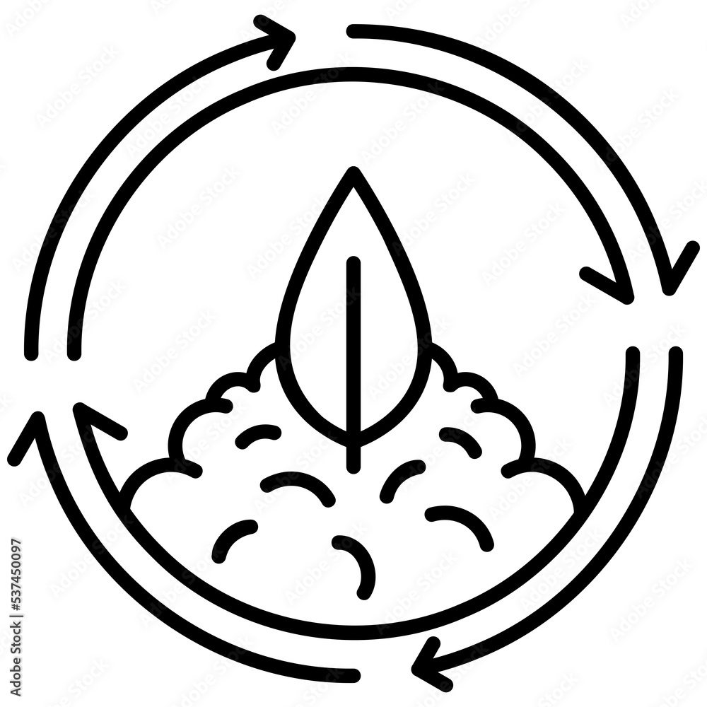 Poster compostable icon line style. bio degradable concept for web design, user interface, and mobile app