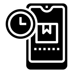 online delivery time glyph icon,linear,outline,graphic,illustration