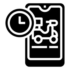delivery time glyph icon,linear,outline,graphic,illustration
