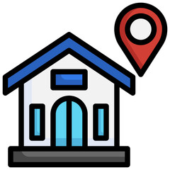 House filled outline icon,linear,outline,graphic,illustration