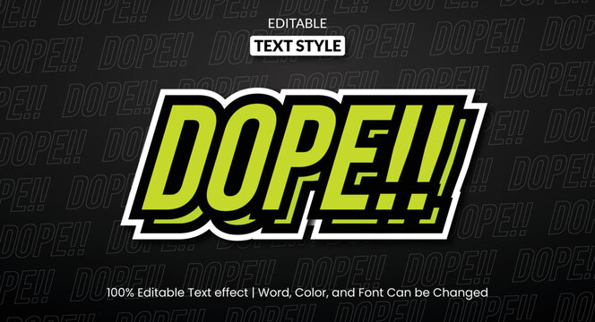 green dope sticker text effect, Editable text effect