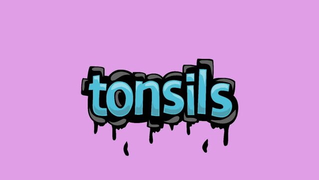 Pink screen animation video written TONSILS