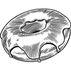 Hand drawn Donut Sketch Illustration