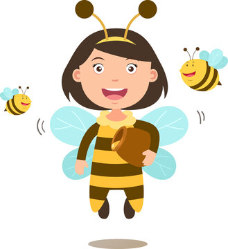 cute girl in suit bee