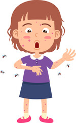 cute girl stabbed in the mosquito