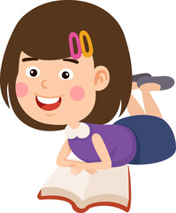 young girl reading a book