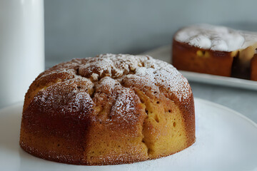 a photo of delicious almond cake - sweet baked food