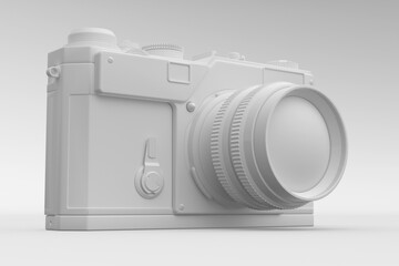 film camera. 3D illustration of a camera on a white background.