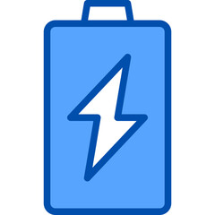 Charging battery blue line icon © xnimrodx