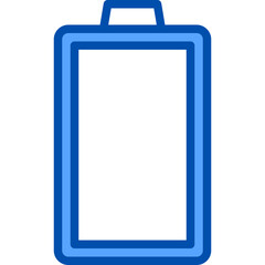 Full battery blue line icon