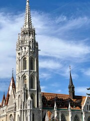 Vertical shot of the Matthias Church in the daytime