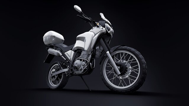 Tokyo, Japan. January 24, 2022. Yamaha Tenere 250. lightweight touristic enduro motorcycle 3d illustration