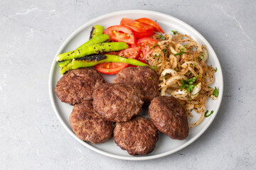 Traditional Turkish food; Turkish meatballs, Turkish name; Akcaabat kofte or kuru kofte)