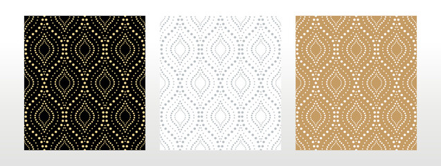 Geometric set of seamless colored patterns. Simpless vector graphics