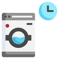 Laundry shop_washing time line icon,linear,outline,graphic,illustration