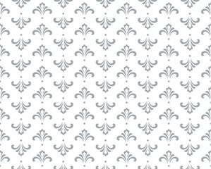 Flower geometric pattern. Seamless vector background. White and gray ornament. Ornament for fabric, wallpaper, packaging. Decorative print.