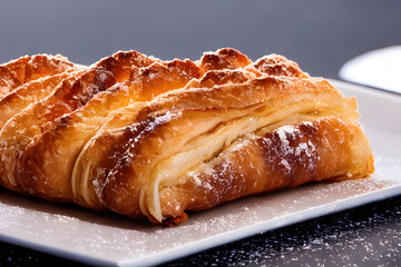 a picture of apple strudel, healthy dessert, baked food, sweet and sugary