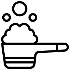 Laundry shop_washing powder line icon,linear,outline,graphic,illustration