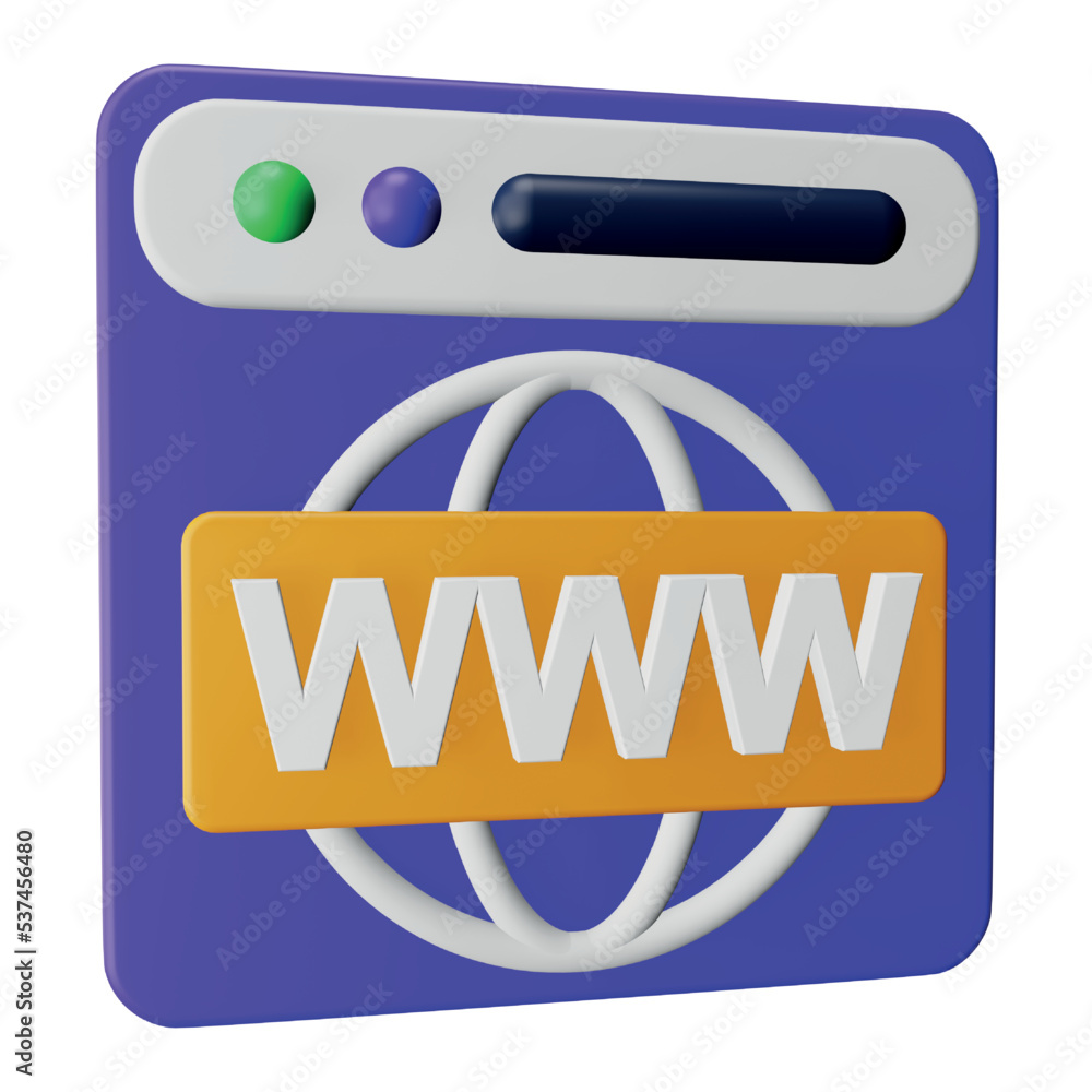 Poster browser website 3d rendering isometric icon.
