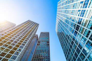 low angle view of skyscrapers in city of China