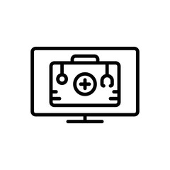 Black line icon for healthcare 