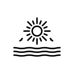 Black line icon for rising