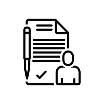 Black line icon for subjective