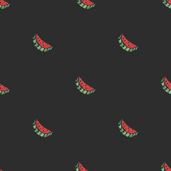 seamless watermelon pattern. vector doodle illustration with watermelon. pattern with red watermelon