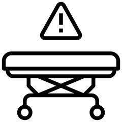 Emergency_emergency bed line icon,linear,outline,graphic,illustration