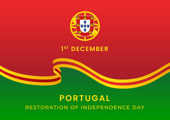 Portugal Restoration of Independence Day Background Celebration Vector Illustration