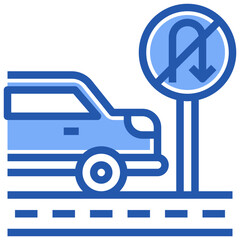 Car Accident_No Turn line icon,linear,outline,graphic,illustration