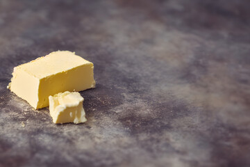 a picture of butter, processed milk, juicy and fatty, animal derived food