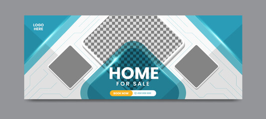 Real estate social media facebook cover banner template