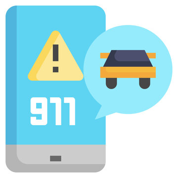 Car Accident_emergency call line icon,linear,outline,graphic,illustration