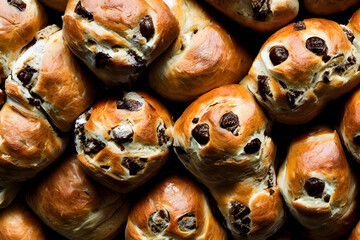 Fototapeta premium picture of berliner, baked street food, a high calorie savory meal