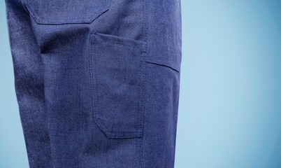 Denim cargo pant with pocket deail