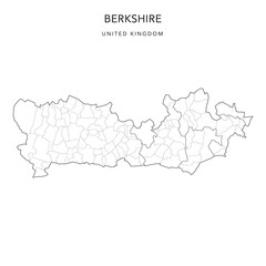 Administrative Map of Berkshire with County, Unitary Authorities and Civil Parishes as of 2022 - United Kingdom, England - Vector Map