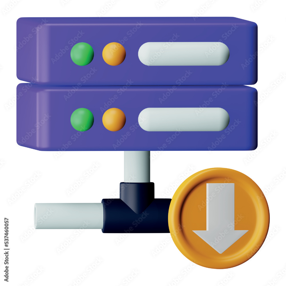 Aufkleber server down 3d rendering isometric icon.