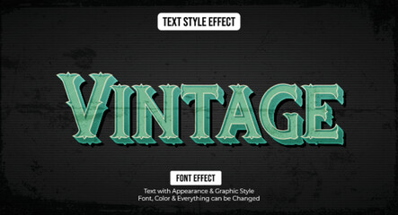 retro vintage text effect, Editable text effect
