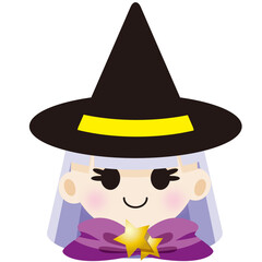ハロウィン魔女アイコンイラスト