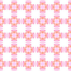 Hand drawn green mosaic seamless border. Orange