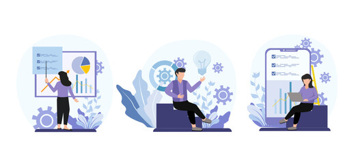 Flat Bundle Business Design Illustration