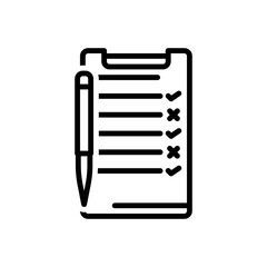 Black line icon for corrected