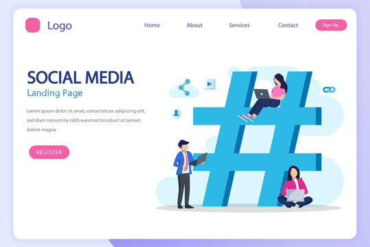 Social Media Network and Influencer Vector Illustration Concept , Flat vector template style Suitable for Web Landing Pages.